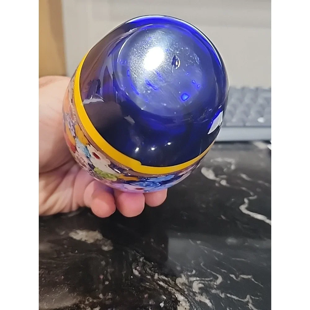 Ross Simons Blue Murano style glass bud‎ vase 4.5